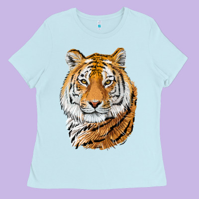 Tiger Head Ladies Tee Designed By Lillyallendesigns