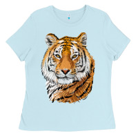 Baby Blue Tiger Head Ladies Tee - LillyAllenDesigns