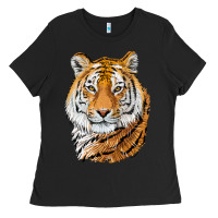 Black Tiger Head Ladies Tee - LillyAllenDesigns