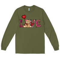 Army Green valentines day tedybear love Long Sleeve Tee - RanaPortraitStore