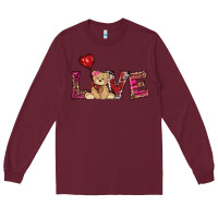 Burgundy valentines day tedybear love Long Sleeve Tee - RanaPortraitStore