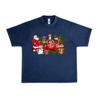 Navy Santa Snowman Reindeer Penguin Elf Christmas Truck Urban Heavy Tee - BundleAndBundleShop