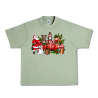 Oil Green Santa Snowman Reindeer Penguin Elf Christmas Truck Urban Heavy Tee - BundleAndBundleShop