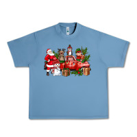 Pebble Blue Santa Snowman Reindeer Penguin Elf Christmas Truck Urban Heavy Tee - BundleAndBundleShop