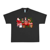 Pigment Black Santa Snowman Reindeer Penguin Elf Christmas Truck Urban Heavy Tee - BundleAndBundleShop