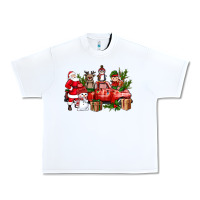 White Santa Snowman Reindeer Penguin Elf Christmas Truck Urban Heavy Tee - BundleAndBundleShop