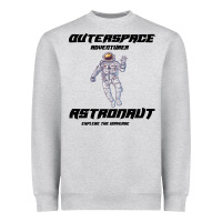 Heather Grey Outer Space Adventurer Astronaut Heavyweight Sweatshirt - Bettercallsaul