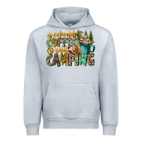 Heather Grey Weekends Coffee And Camping Urban Hoodie - CowhideDigitalArt