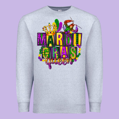 Mardi Gras Queen Premium Sweatshirt Designed By Fadigitalartstudio