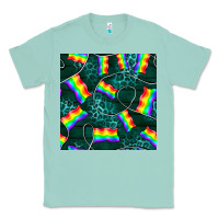 Seafoam Pride lgbtq flags with leopard seamless pattern Classic Tee - BundleAndBundleShop
