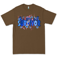 Cacao I am a survivor Colon Cancer blue ribbon Premium Tee - NancyCooperArtShop
