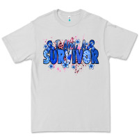 Dove Grey I am a survivor Colon Cancer blue ribbon Premium Tee - NancyCooperArtShop