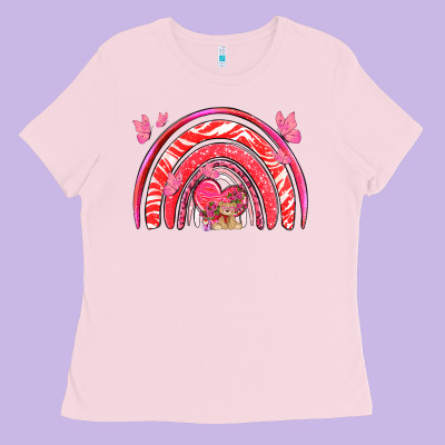 Valentines Day Rainbow With Heart Ladies Tee Designed By Nancycooperartshop