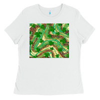 White St. Patrick's Day Shamrock Leopard Ladies Tee - RanaPortraitStore