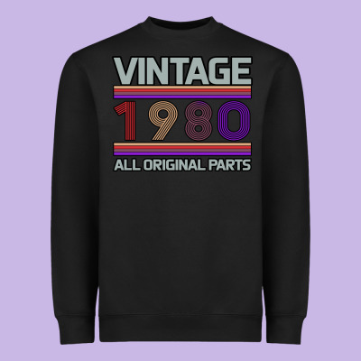 Vintage 1980 Birthday Heavyweight Sweatshirt Designed By Bettercallsaul