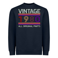 Navy Vintage 1980 Birthday Heavyweight Sweatshirt - Bettercallsaul