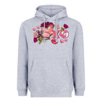Heather Grey Chicken Valentine's Day xoxo Heavyweight Hoodie - FaDigitalArtStudio