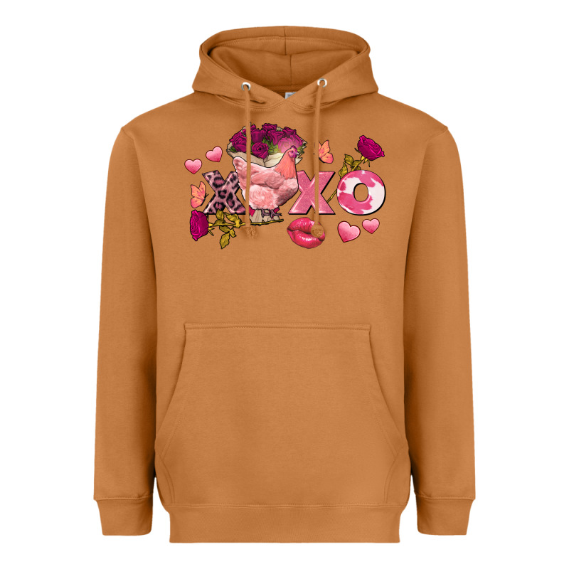 Chicken Valentine's Day Xoxo Heavyweight Hoodie by FaDigitalArtStudio | Teevron