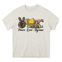 Cream Peace Love Hyenas Heavy Core Tee - LillyAllenDesigns
