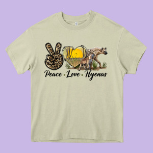 Peace Love Hyenas Heavy Core Tee Designed By Lillyallendesigns