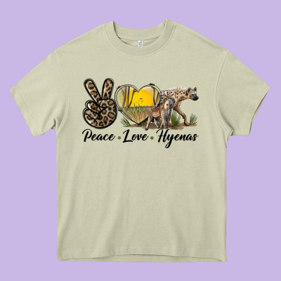 Peace Love Hyenas Heavy Core Tee Designed By Lillyallendesigns