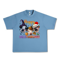 Pebble Blue Happy Hallothanksmas Cows Urban Heavy Tee - BundleAndBundleShop