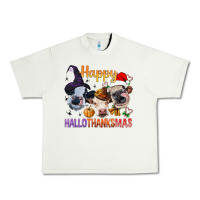 Pistachio Happy Hallothanksmas Cows Urban Heavy Tee - BundleAndBundleShop