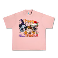Salmon Happy Hallothanksmas Cows Urban Heavy Tee - BundleAndBundleShop