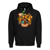 Black hello fall gamer Zipper Hoodie - CowGirlArtShop