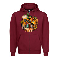 Burgundy hello fall gamer Zipper Hoodie - CowGirlArtShop
