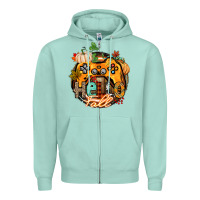 Seafoam hello fall gamer Zipper Hoodie - CowGirlArtShop