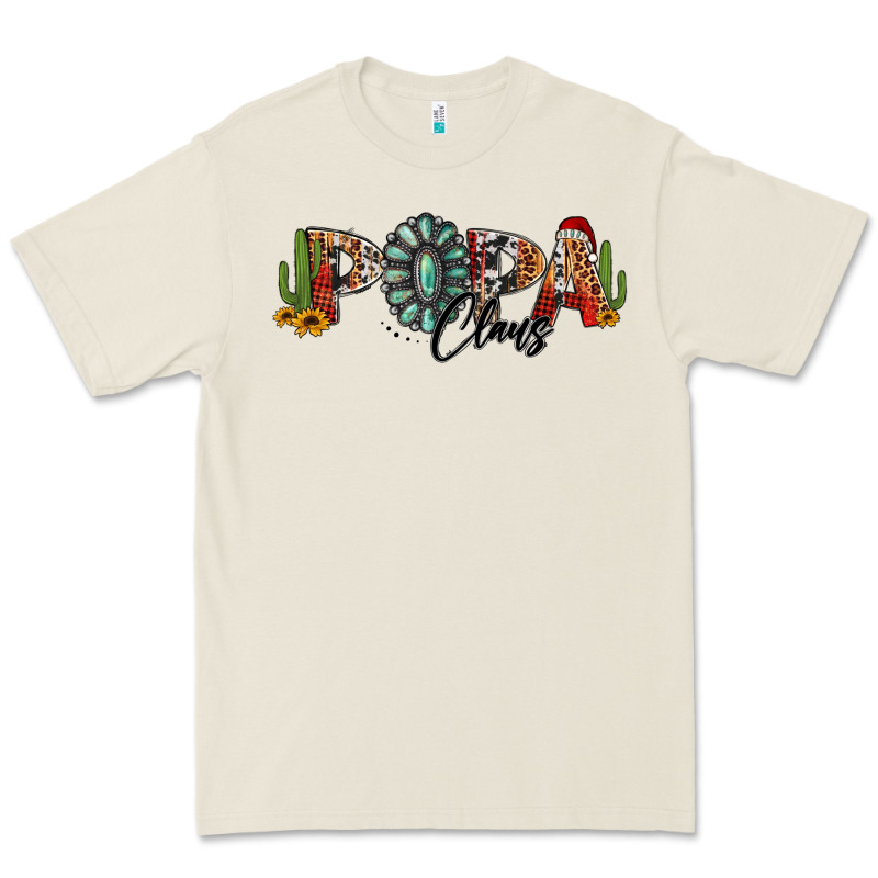 Western Christmas Papa Claus Sunflowers And Cactus Premium Tee by Jasminsmagicworld | Teevron