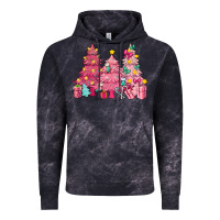 Cloud Black Pink Christmas trees Vintage Hoodie - NancyCooperArtShop