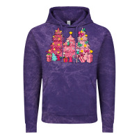 Cloud Purple Pink Christmas trees Vintage Hoodie - NancyCooperArtShop