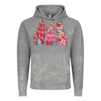 Cloud Rock Pink Christmas trees Vintage Hoodie - NancyCooperArtShop
