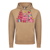 Vintage Coffee Pink Christmas trees Vintage Hoodie - NancyCooperArtShop