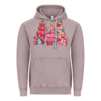 Vintage Zinc Pink Christmas trees Vintage Hoodie - NancyCooperArtShop
