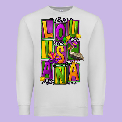Mardi Gras Louisiana Premium Sweatshirt Designed By Fadigitalartstudio