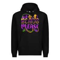 Black beads please mardi gras Premium Hoodie - OliviaCreatesArt