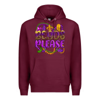 Burgundy beads please mardi gras Premium Hoodie - OliviaCreatesArt