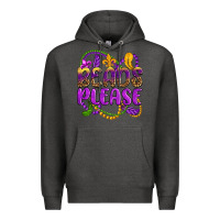 Charcoal Heather beads please mardi gras Premium Hoodie - OliviaCreatesArt