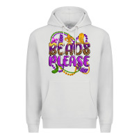 Dove Grey beads please mardi gras Premium Hoodie - OliviaCreatesArt