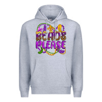 Heather Grey beads please mardi gras Premium Hoodie - OliviaCreatesArt