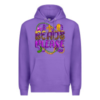 Purple beads please mardi gras Premium Hoodie - OliviaCreatesArt