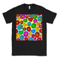 Black Pride lgbtq flowers and hearts seamless pattern Classic Tee - BundleAndBundleShop
