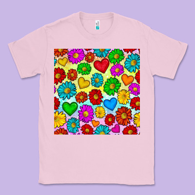 Pride Lgbtq Flowers And Hearts Seamless Pattern Classic Tee Designed By Bundleandbundleshop