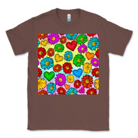 Chestnut Pride lgbtq flowers and hearts seamless pattern Classic Tee - BundleAndBundleShop