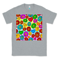 Heather Grey Pride lgbtq flowers and hearts seamless pattern Classic Tee - BundleAndBundleShop