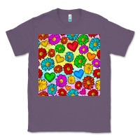 Lavender Pride lgbtq flowers and hearts seamless pattern Classic Tee - BundleAndBundleShop