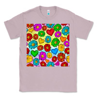 Lilac Pride lgbtq flowers and hearts seamless pattern Classic Tee - BundleAndBundleShop